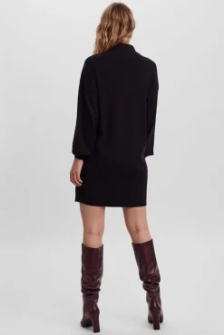 Vero Moda Vestidos-Vestido malha de manga comprida Preto