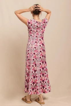 Slowlove Vestidos-Vestido malha estampado franzido Multicolorido