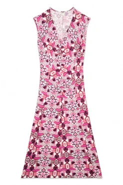 Slowlove Vestidos-Vestido malha estampado franzido Multicolorido