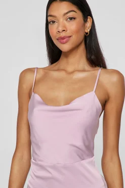 Vila Vestidos-Vestido midi acetinado Roxo