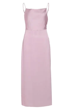 Vila Vestidos-Vestido midi acetinado Roxo