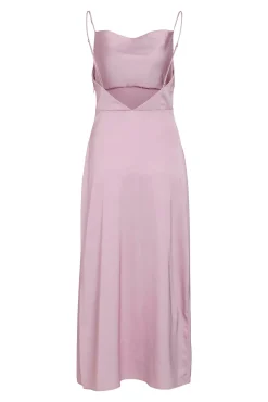 Vila Vestidos-Vestido midi acetinado Roxo