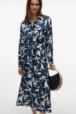 Vero Moda Vestidos-Vestido midi camiseiro Azul