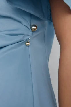 Pedro del Hierro Vestidos-Vestido midi com apliques assimétricos Azul