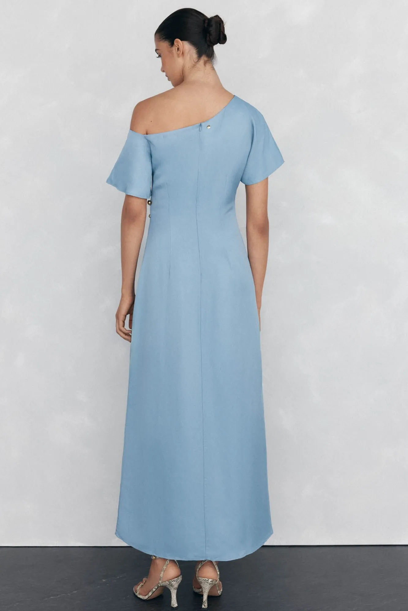 Pedro del Hierro Vestidos-Vestido midi com apliques assimétricos Azul