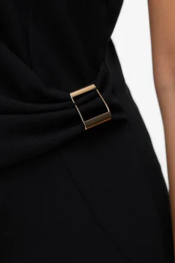 Vero Moda Vestidos-Vestido midi com detalhe de fivela Preto