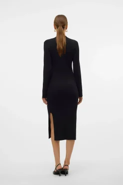 Vero Moda Vestidos-Vestido midi de malha Preto