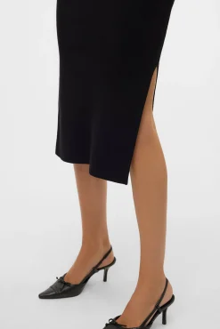 Vero Moda Vestidos-Vestido midi de malha Preto