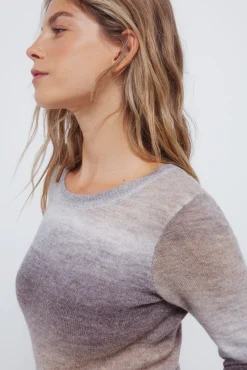 Springfield Vestidos-Vestido midi de malha com tingimento espacial cinzento