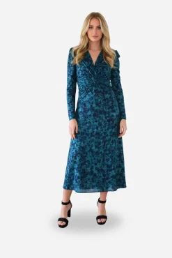 Cuplé Vestidos-Vestido midi de malha estampado Azul