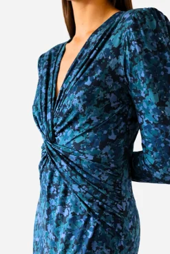 Cuplé Vestidos-Vestido midi de malha estampado Azul