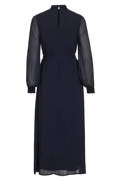 Vila Vestidos-Vestido midi em chiffon Azul