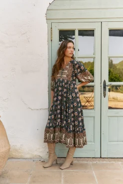 Jaase Vestidos-Vestido midi Eve estampado Nomade Multicolorido