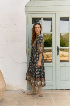 Jaase Vestidos-Vestido midi Eve estampado Nomade Multicolorido