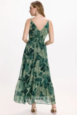Vila Vestidos-Vestido midi floral Verde