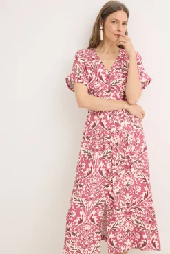 Cortefiel Vestidos-Vestido midi plissado Multicolorido