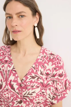 Cortefiel Vestidos-Vestido midi plissado Multicolorido