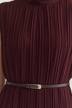 Trendyol Vestidos-Vestido midi plissado estampado