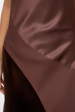 Vero Moda Vestidos-Vestido midi sem mangas Castanho