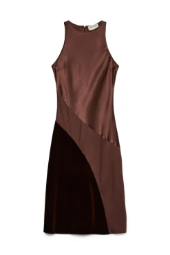 Vero Moda Vestidos-Vestido midi sem mangas Castanho