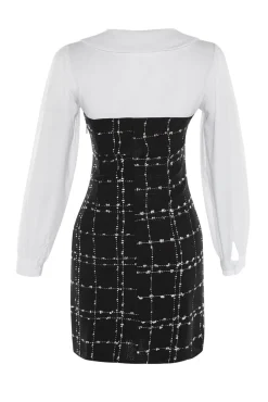 Trendyol Vestidos-Vestido mini com gola camiseira preto