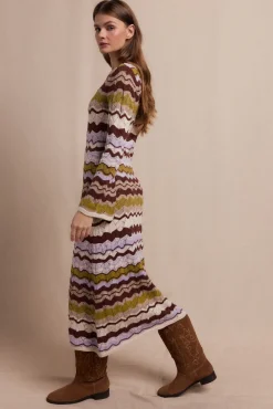 Slowlove Vestidos-Vestido punto ondas multicolor Multicolorido