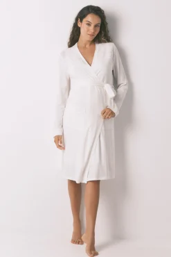 Women'secret Maternidade|Roupões-Vestido robe de maternity em algodão branco bege