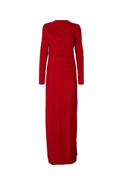 Selected Vestidos-Vestido slim fit assimétrico Vermelho