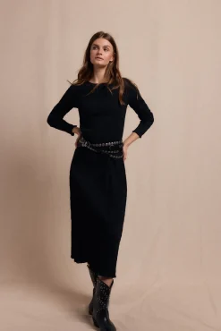 Slowlove Vestidos-Vestido textura elastico Preto