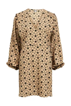 Object Vestidos-Vestido texturizado Castanho