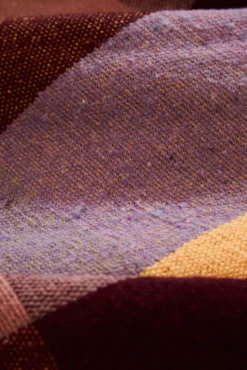 Calma House Cobertores-Xadrez de algodão croma com franjas rosa