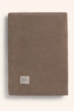 Calma House Cobertores-Xadrez quente com costura Adel marrom cru